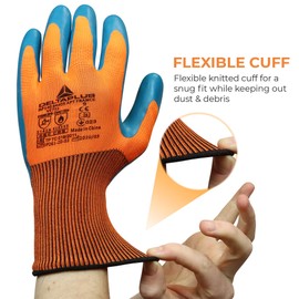 3 Pairs Mechanic Work Gloves with Latex Nitrile Microfoam Grip - Cut Resistant for Safety - Heavy Duty Protective Grip for Gardening, Warehouse, Working, Construction - For Men and Women (Small)