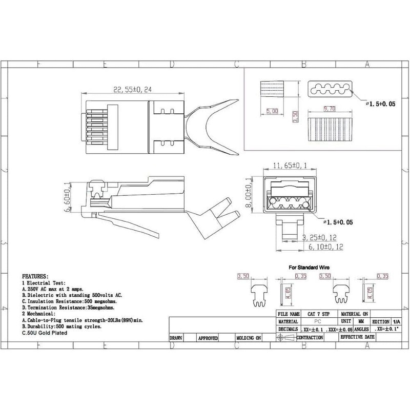 ZOERAX 30-Pack CAT7 CAT6A RJ45 Pass Through Connector with Load