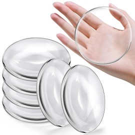 JZWBLILY Door Stoppers for Wall, Door Knob Wall Protector 3.15" (6-Pack), Self Adhesive Door Bumpers for Walls, Shock Absorbent Door Handle Stopper, Protects Every Wall Surface, Clear