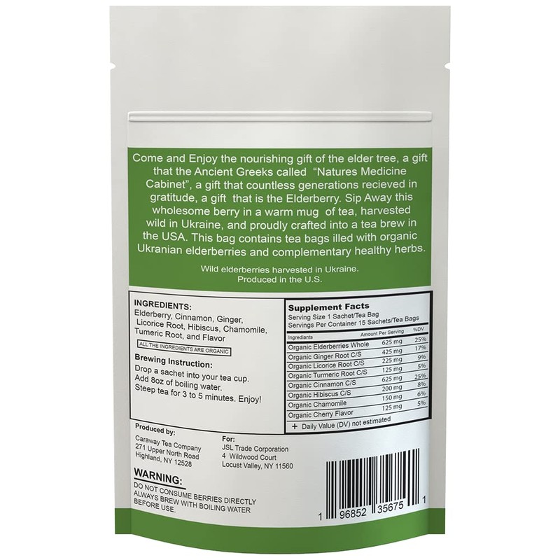 Elderberry Herbal Superfood Blend Tea - Made in USA