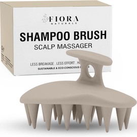 Fiora Naturals Scalp Massager Shampoo Brush - Silicon Scalp Scrubber & Exfoliator for Dandruff Removal and Hair Growth, Scalp Brush for Wet & Dry Hair, Shampoo Brush for Men, Women, Kids - BPA Free