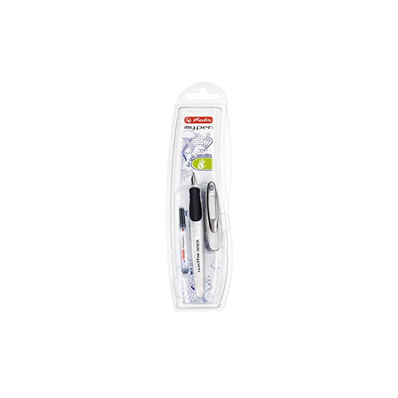 Herlitz my.pen L-Nib Fountain Pen - White black