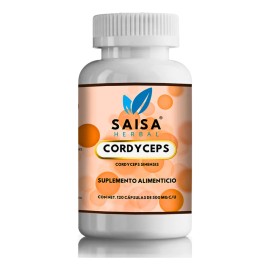 Cordyceps Adaptógeno Premium 100% Puro | 120 Cápsulas | Saisa Herbal | Energía, Resistencia y Sistema Inmune