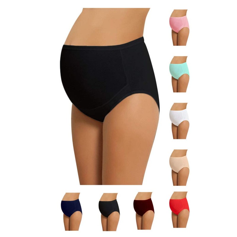 NBB Women's Adjustable Maternity high cut Cotton underwear, Brief Beige