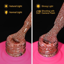 CHILLICATTY Diamond Glitter Gel Nail Polish 1 Pcs 15ml (0.51 fl oz), HEMA HPMA & TPO-Free, Pro Formula Red gel polish Soak Off UV Nail lamp Salon-Quality Wear Ideal for DIY at home & Nail Salon