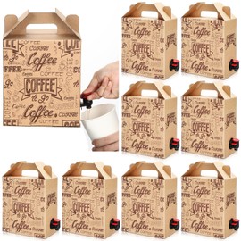Resholder 10 Pack Coffee to Go Box Container for Catering 96 OZ Disposable Coffee Boxes Dispenser Insulated Server for Catering Liquid Carrier