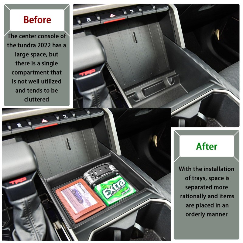 RUNROAD Lower Center Console Organizer Compatible with Toyota Tundra 2022