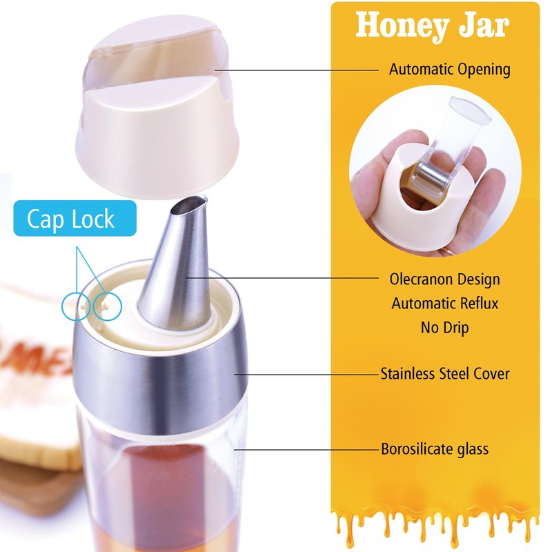 Matifaner Honey Dispenser No Drip, Maple Syrup Bottle, Olive Oil