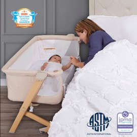 Evolur Stellar Bassinet and Bedside Sleeper, Beige