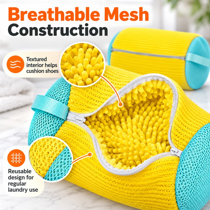 2 Pack Shoe Washing Bags for Washing Machines – Reusable