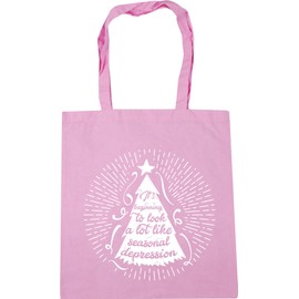 Hippowarehouse it's beginning to look a lot like seasonal depression Tote Shopping Gym Beach Bag 42cm x38cm, 10 litres