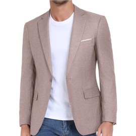 Mens Blazer Casual Sport Jacket Khaki Blazer Men Stylish Suit Jacket Lightweight for Daily XS, Beige