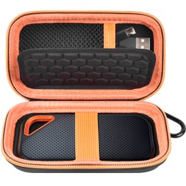 Hard Case Compatible with SanDisk Extreme PRO/for SanDisk 500GB 1TB 2TB 4TB Portable External SSD. Carrying Travel Holder for Crucial X8 External Solid State Drive (Box Only)-Orange Zipper