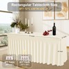 GEWONELIFE 2 Pack Ivory Rectangle Tablecloths, Washable Stretch Fitted Spandex