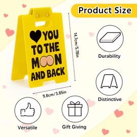 HOMQYTE - Letrero divertido con temática de amor, decoración de oficina, decorativo compacto de plástico amarillo con mensaje 'Te quiero'