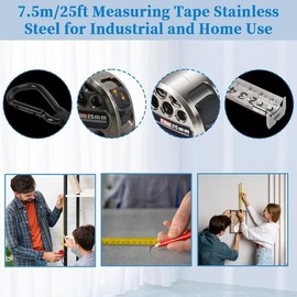 25FT Stainless Steel Measuring Tape – Durable Scale Tape, Retractable Measure Ruler for Home, Industry & Woodworking