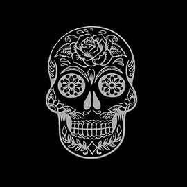 greestick Sticker Skull 10.5 x 15 cm Silver by Sticker Mexican Biker Skull Decal Vinyl