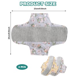 KGDUYC Pack of 3 reusable, washable panty liners, reusable cotton pads, washable panty liners, washable sanitary pads for menstruation, leak-proof design, suitable for all women