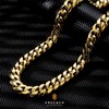 KRKC&CO Cuban Link Chain, 18K Gold Plated, Men's Gold Chain