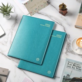 2026 Monthly Planner - 2026 Planner from Jan. 2026 - Dec. 2026, 9" x 11", Leather Calendar Planners with Tabs and Twin-Wire Binding