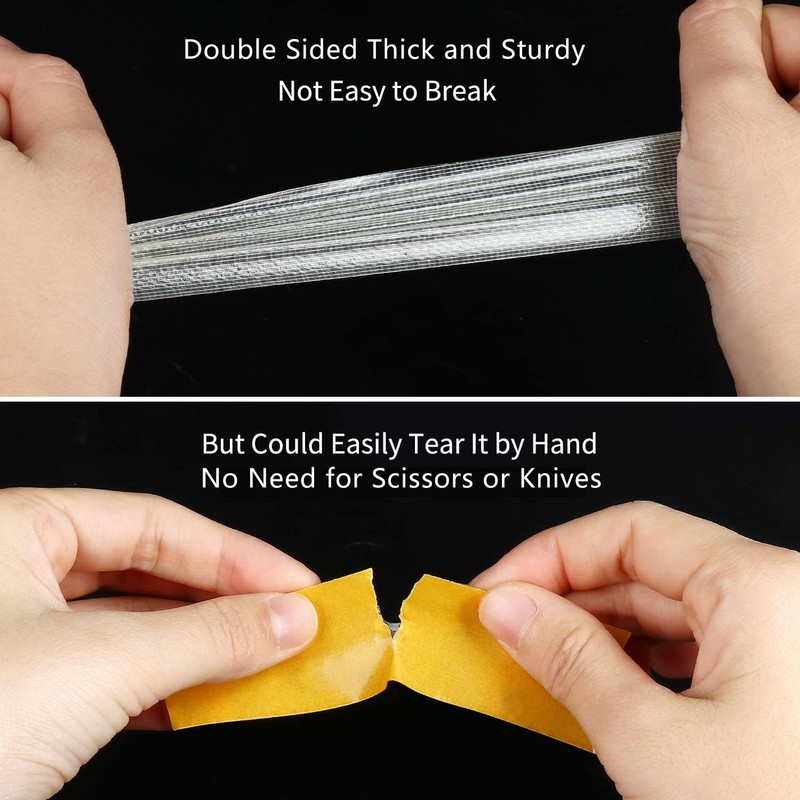 COUMENO COUMENO Double Sided Tape Heavy Duty(1.8inX66FT) Super Thin Double