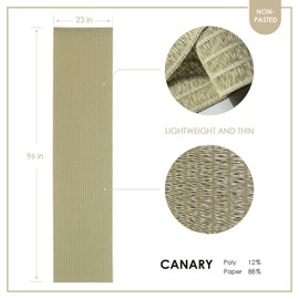 GoDear Design Grasscloth Wallpaper, Textured Wall Paper, Green Decor Fabric for Cabinet Headboard, 23" W x 96" L, Non-Pasted Paper,Canary