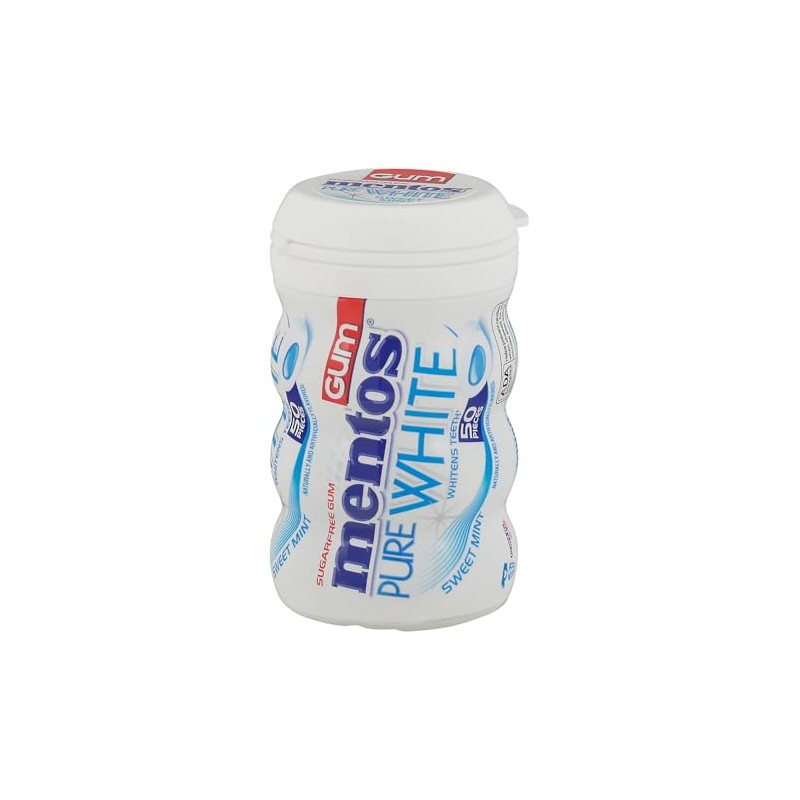 Mentos Pure White Sugar-Free Chewing Gum With Xylitol, Sweet Mint,