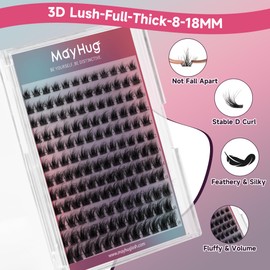 Mayhug DIY Eyelash Extensions, 144 Pcs Lash Clusters, Cluster Lashes, Individual Lashes Easy to Apply DIY Lash Extensions At Home Wispy Eyelash Clusters Extensions (Starry)