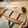HALODAY Wooden Tray with compartments, Divided Snack Tray, Food Display,