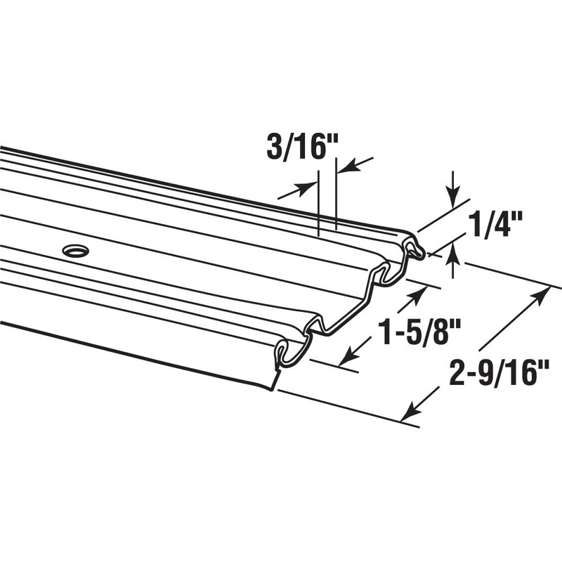 Prime-Line N 6876 By-Pass Mirror Door Bottom Track, 60 In.,