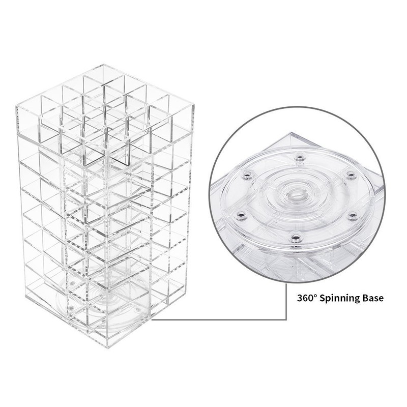 HBlife Lipstick Holder, Acrylic Rotating 64 Lipstick Tower Organizer Spinning
