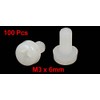 Sourcingmap M3 x 6mm Nylon Phillips Drive Fully Thread Pan