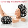 Deokke Luxury Shower Cap Terry Lined Elastic Triple Layer Waterproof