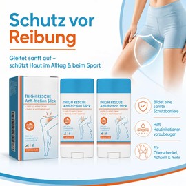 2 x anti-chafing stick, anti-chafing stick, thigh rubbing protection, anti-chafing balm, friction protection for sports, running and everyday life, skin protection for legs, feet, armpits