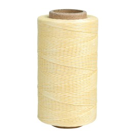 260 m Waxed Thread, Leather Craft Thread, Flat Sewing Waxed String for Machine, Sewing Waxed Cord for Hand Stitching, Bookbinding, DIY Weaving Handicraft Tools, Shoes Repairing, 1 mm 150D (Off-White)