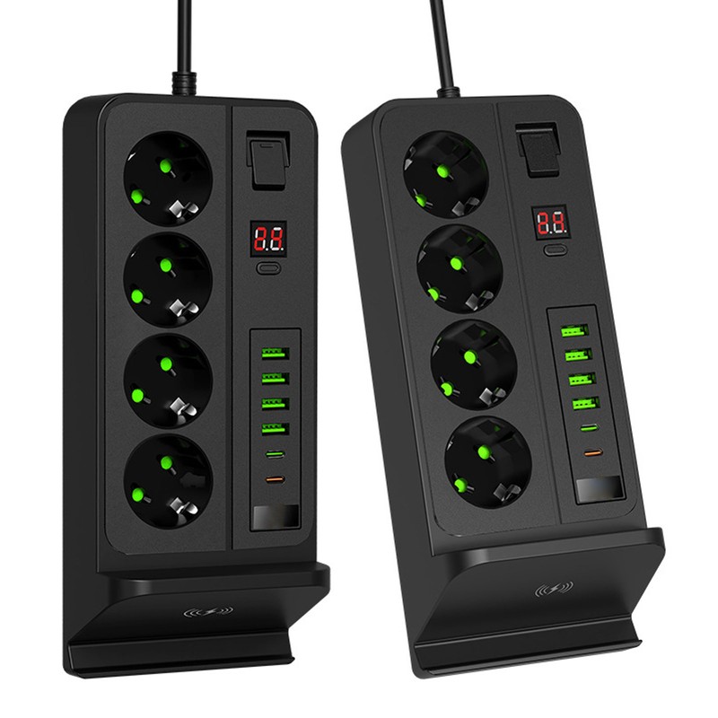European Power Strip Wireless Charging USB TYPE C 4 Way