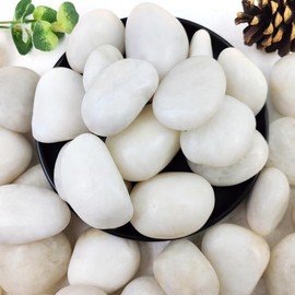 YISZM YISZM 5lbs White River Rocks, 2-3 Inch Natural Pebbles for Indoor Plants, High Polished Decorative Stones Vase Filler Fish Tank Aquariums Landscaping Garden Outdoor and Indoor DIY