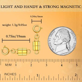 Cierres y cierres magnéticos de collar, cierres magnéticos de collar y pulsera, cierres y convertidores de joyería, acero inoxidable chapado en plata y oro (A 10 unidades)