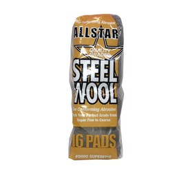 Hi-Tech 74016 Fine 0000 Steel Wool - 16 Pads, Perfect for Buffing, Polishing, and Matte Finish Transformations