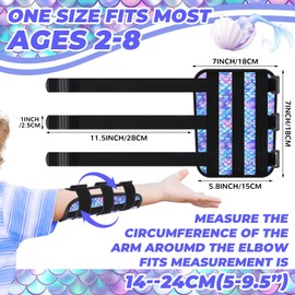 Threlaco 2 Pack Thumb Sucking Stop for Kids Toddlers Nail Biting Treatment Finger Sucking Deterrent Guard Prevention Anti Nose Picking Pediatric Elbow Immobilizer for Boys Girls 2-8 Years (Mermaid)