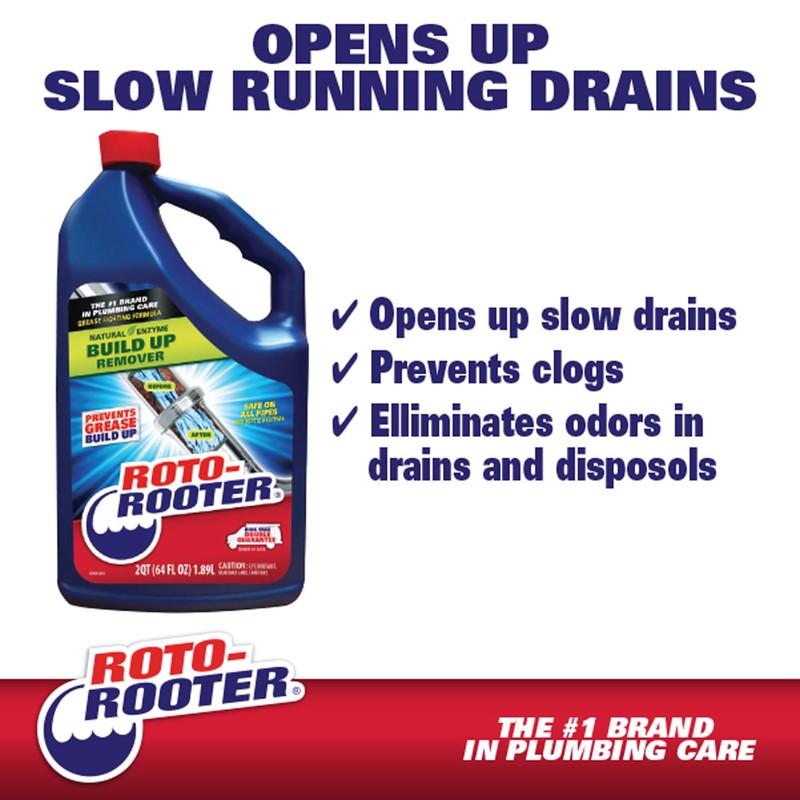 Roto-Rooter 351271 Build-Up Remover Drain Cleaner, 64 oz