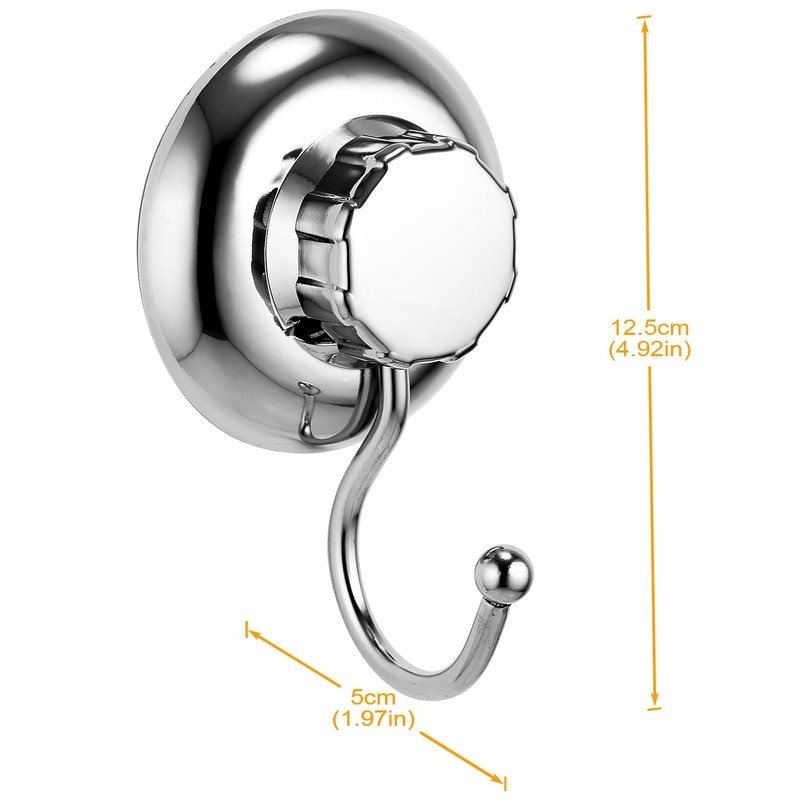 MaxHold No-Drilling/Suction Cup Single Robe Hook - Vaccum System -