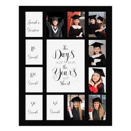 Comtraker School Picture Frame K to 12 Photo Black Mat(No Frame) School Sign First Day and Last Day - Kindergarten to 12th Grade High - (13Photos，11×14) (black)