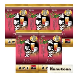 Orihiro Value Reducing Composting Tea Du Jung Tea Pu'er Tea Gymnema Tea 0.1 oz (3 g) x 48 Bags Set of 5 + H Hot Towel with Kunutonn Original Logo
