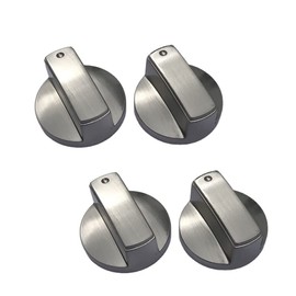 LBB＆ZQQ 4Pcs Universal Gas Stove Knobs - 8mm Metal Hob Switches for Various Oven Cooker (Silver)