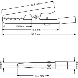 GTIWUNG Pack of 60 Metal Alligator Clips, Crocodile Clips, Crocodile Clips with Screw, Electrical Test Clips with Plastic Hands, Red, Black Kit