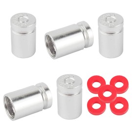 WINKA 5Pcs Car Tire Valve Stem Caps Bullet Aluminium Alloy Dustproof Tire Valve Stem Covers Universal for Cars with O Rubber Ring Wheel Valve Caps Tire Valve Cap Dust Cover for Car Accessories(Silver)