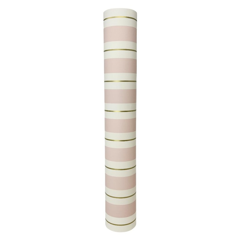 Pink Gold Striped Table Runner - Disposable Paper Table Runner