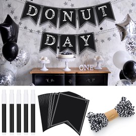 TaoBary 41 Pcs Decorative Custom Chalkboard Paper Pennant Banner Set with White Chalk Markers for Wedding Birthday Party Indoor and Outdoor Theme Events