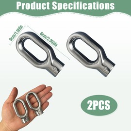 wilcractk Awning Ring Hook Awning Lift Machine Ring Aluminium with Eyelet, Robust Replacement Part for Outdoor Awnings (Pack of 2)